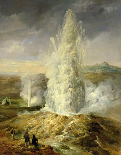 The Great Geysir, South Iceland, 1849 by Thomas Kerr Fairless